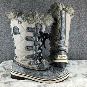 Sorel Women's Distressed Insulated Quilted Faux Fur Waterproof Winter Boots Sz 9